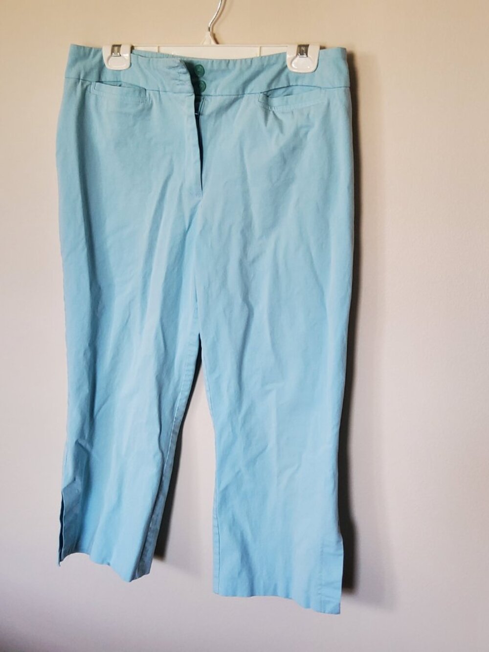 Tribal light Blue stretch capris size 12